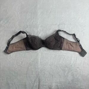 Alegro Lingerie Sheer Lace Grey Brown Padded‎ Bra